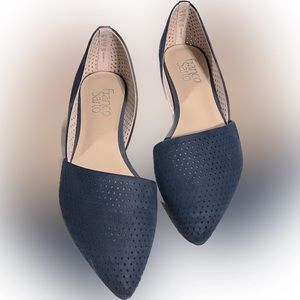 Franco Sarto Honey2 Navy Perforated D’Orsay Pointed Toe Flats
